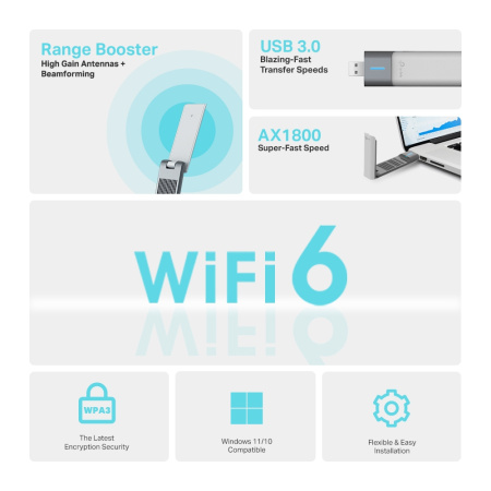 Адаптер WiFi TP-LINK Archer TX20UH AX1800, USB - фото 5
