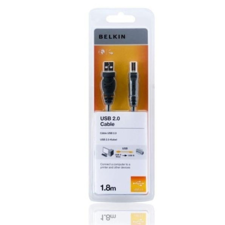Кабель Belkin USB-A > USB-B (AM/BM) синхронізації 1.8м, чорний - фото 2