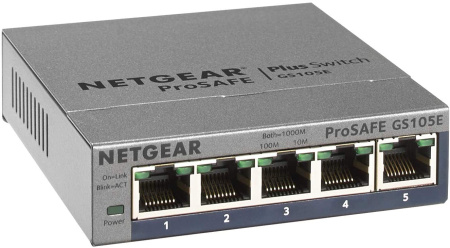 Комутатор NETGEAR GS105E 5xGE, WebSmart - фото 3