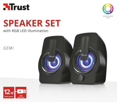 Trust Акустична система (Колонки) 2.0 Gemi RGB USB Black - фото 7