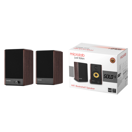 Акустична система MICROLAB SOLO 4 2.0, 60w, mini-jack/, коричневий - фото 12