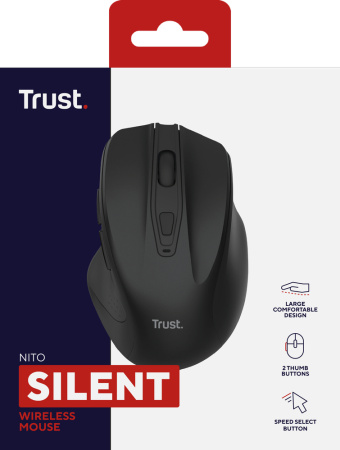 Миша Trust Nito Silent, WL, чорний - фото 7