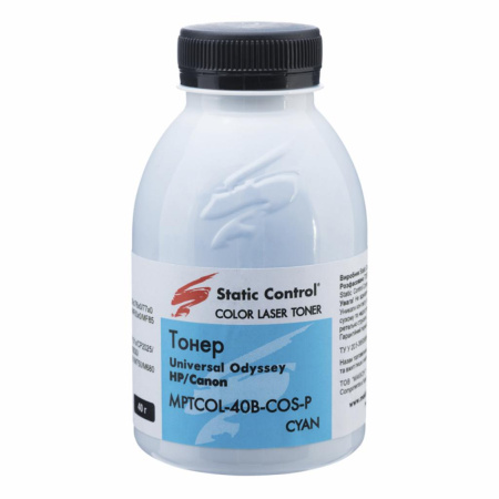Тонер HP CLJ Enterprise Universal 40г Cyan Static Control (MPTCOL-40B-COS-P) - фото 1
