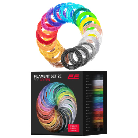 2E Картридж для 3D ручки PLA, 1.75мм, 20шт, мікс 5м - фото 4