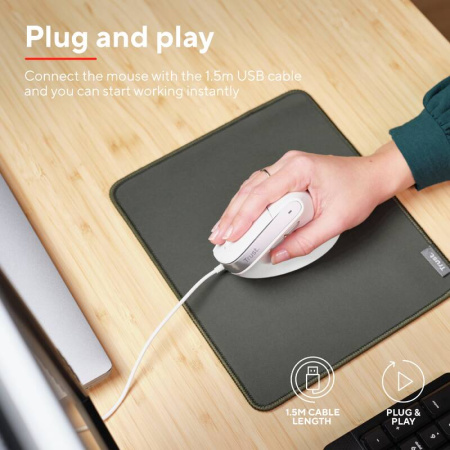 Миша Trust Bayo 2 Ergonomic, USB-A, біла - фото 3