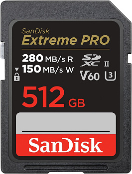 SanDisk Карта пам'яті SD 512GB C10 UHS-II U3 R280/W150MB/s Extreme Pro V60