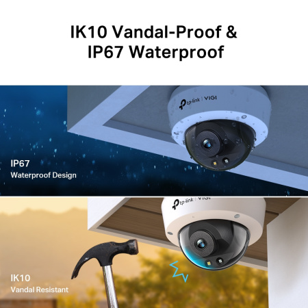 IP-Камера TP-LINK VIGI C240-4, PoE, 4Мп, 4  мм, H265+, IP66, Turret, кольорове нічне бачення, внутрішня - фото 8