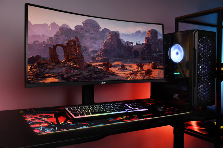 2E Gaming Монітор 34" G3424B 2xHDMI, DP, VA, 3440x1440, 180Hz, 1ms, NTSC 85%, CURVED, FreeSync, HAS - фото 4