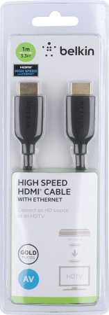 Кабель Belkin HDMI (M/M) 1м, High Speed Ethernet, чорний - фото 7