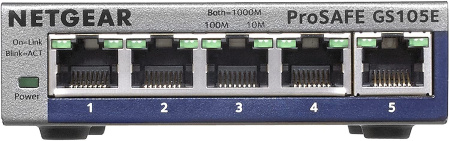 Комутатор NETGEAR GS105E 5xGE, WebSmart - фото 2