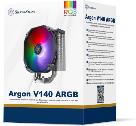 Процесорний кулер SilverStone Argon V140 ARGB, LGA1700, 2066, 2011, 115x,  AM5, AM4, TDP180W - фото 14