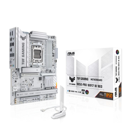 Материнcька плата ASUS TUF GAMING B850-PRO WIFI7 W NEO sAM5 B850 2xDDR5 M.2 HDMI DP Wi-Fi BT ATX білий - фото 7