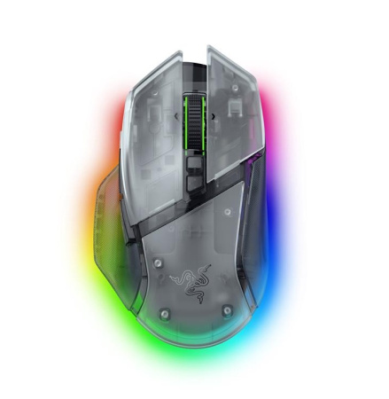 Миша Razer Basilisk V3 Pro 35K, RGB, USB-A/WL/BT, Phantom White Ed. - фото 1