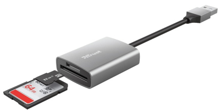 Кардрідер Trust Dalyx USB-A 3.2 > SD/microSD, Алюміній, 0.08м, Сірий - фото 7