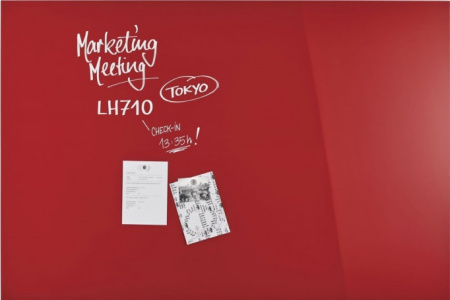 Дошка магнітно-маркерна 1500x1000 червона Magnetoplan Glassboard-Red - фото 5