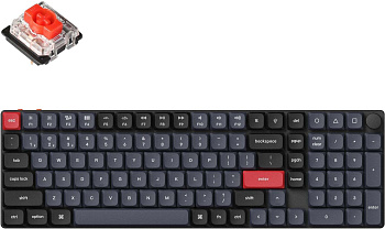 Keychron Клавіатура механічна K17 PRO 100Key, Gateron MX 2.0 Red, WL/BT/USB-A, QMK, White Led, чорний в центрі