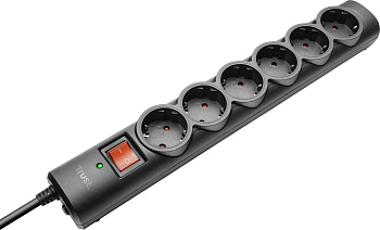 Розгалуджувач мережевий Trust Surge Guard, 1.8м, 4xТипF, чорний