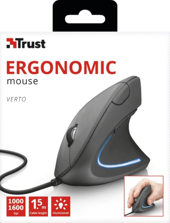 Trust Миша VERTO ERGONOMIC MOUSE BLACK - фото 9