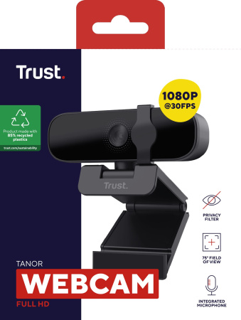 Trust Вебкамера Tanor,Full HD, 30 fps, fixed focus, чорний - фото 13