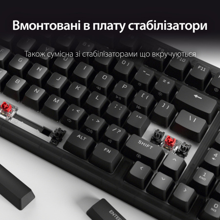 Клавіатура механічна HyperX Alloy Origins 2 65key, Red, USB-A, Hot-Swap, EN/UA, RGB, чорний - фото 12
