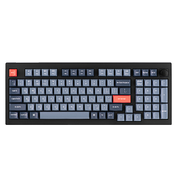 Keychron Клавіатура механічна Keychron V5 Max 100Key, Gateron Jupiter Banana, Knob, WL/BT/USB-A, Hot-Swap, QMK, EN/UKR, RGB, чорний Keychron Клавіатура механічна Keychron V5 Max 100Key, Gateron Jupiter Banana, Knob, WL/BT/USB-A, Hot-Swap, QMK, EN/UKR, RGB, чорний
