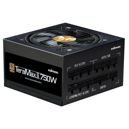 Блок живлення Zalman Teramax 2  (750W), >90%, 80+ Gold, 120мм, 1xMB 28pin (18+10), 2xCPU 8pin(4+4), 3xMolex, 8xSATA, 3xPCIe 8pin(6+2), 1xPCIe GEN5 16pin, Fully Modular - фото 1