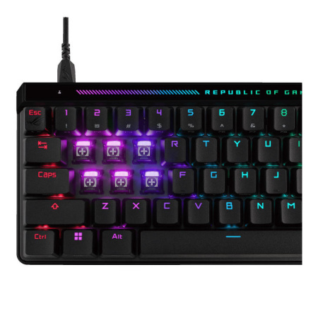 Клавіатура механічна ASUS ROG Falchion Ace HFX, 68key, HFX Magnetic Switches, USB-A, EN/UK, RGB, чорний - фото 10