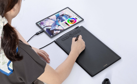 Графічний планшет Huion 10"x6.2" H610X, USB-C, чорний - фото 4