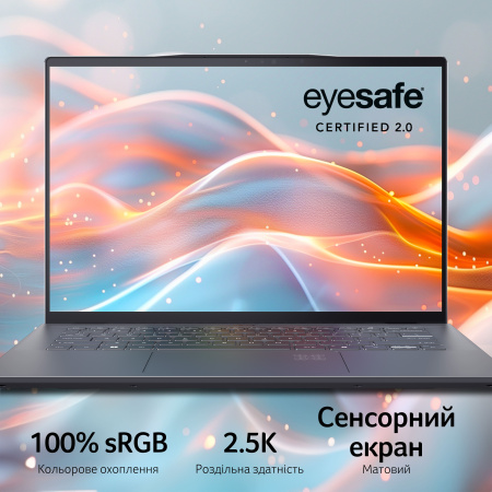 Acer Ноутбук Swift 14 AI SF14-11 14.5" WQXGA IPS, Quallcomm X1P-64-100, 16GB, F1TB, UMA, Win11, сірий - фото 13