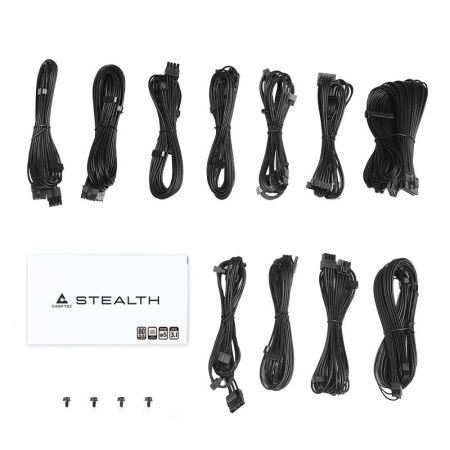 Блок живлення CHIEFTEC Stealth (1200W), >92%, 80+ Platinum, 135мм FDB, 1xMB 24pin(20+4), 2xCPU 8pin(4+4), 2xMolex, 10xSATA, 3xPCIe 8pin(6+2), 2xPCIe GEN5 16pin, Fully Modular - фото 7