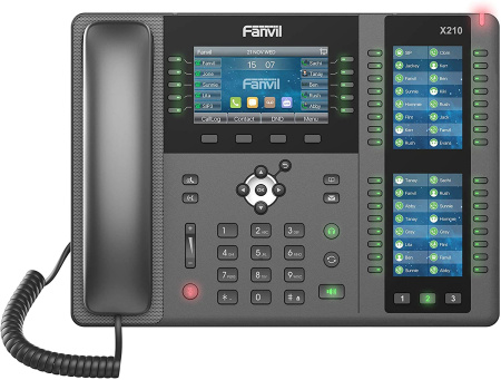 Телефон IP Fanvil X210 2xGE LAN, 1xUSB-A, BT4.2, 20 SIP line, SW Linux, 106 DSS клавіш, PoE, 4.3" кольоровий екран - фото 2