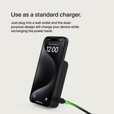 Belkin Акумулятор портативний літій-іонний Power Bank 8000мА·год, 15Вт, MagSafe Qi2, чорний - фото 6