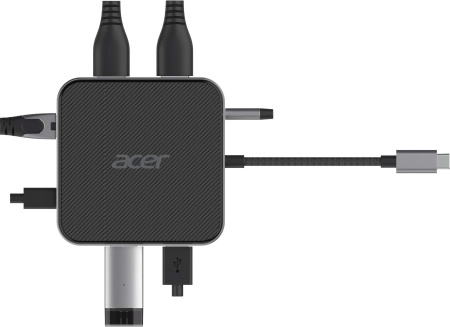 Хаб Acer USB-С > HDMI/DP/2xUSB-A3.2/USB-C/RJ45/mini-jack, 0.15м, чорний - фото 4 Хаб Acer USB-С > HDMI/DP/2xUSB-A3.2/USB-C/RJ45/mini-jack, 0.15м, чорний - фото 4