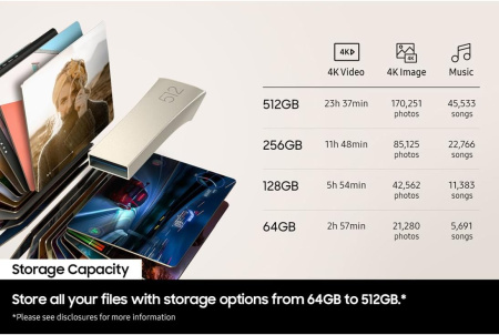 Накопичувач Samsung 512GB USB 3.1 Type-A Bar Plus Сірий - фото 3