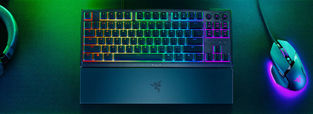 Клавіатура механічна Razer Ornata V3 TKL 84key, Mecha-Membrane Switch, USB-A, EN/UK, RGB, чорний - фото 7