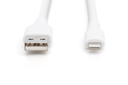 Digitus Кабель USB-A > Lightning заряджання/синхронізації, 2м, USB 2.0, 12W, силіконовий, білий - фото 4