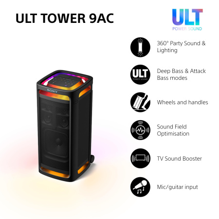 Акустична система Sony ULT TOWER 9AC 2.0, BT 5.3, LED, Party Connect, SBC, AAC, LDAC - фото 21