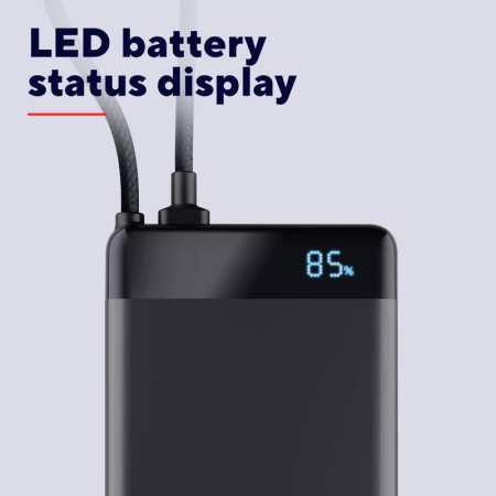 Акумулятор портативний літій-іонний power bank Trust Fiera, 10000мА·год, 2хUSB-C, 20W, PD/QC 3.0, чорний - фото 2