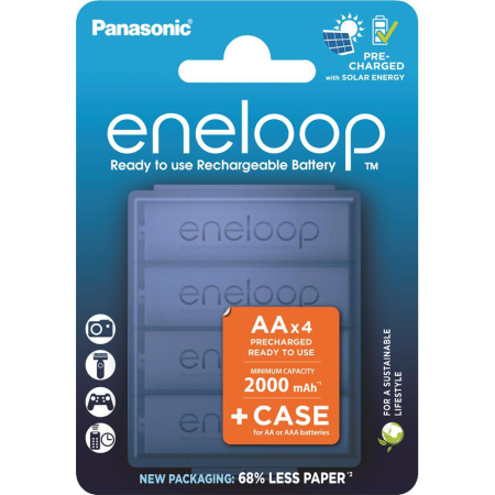 Panasonic Акумулятор Eneloop NI-MH AA 2000 мАг, 4 шт, з кейсом для зберігання - фото 1 Panasonic Акумулятор Eneloop NI-MH AA 2000 мАг, 4 шт, з кейсом для зберігання - фото 1