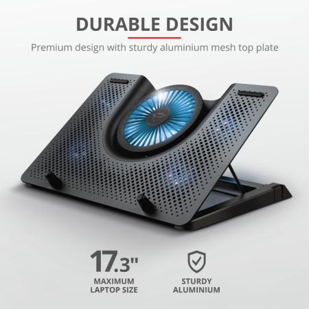 Підставка для ноутбука Trust GXT 1125 Quno, до 17.3", BLUE LED, чорний - фото 2