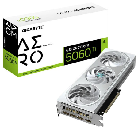 Відеокарта GIGABYTE GeForce RTX 5060 Ti 8GB GDDR7 AERO OC срібний - фото 2