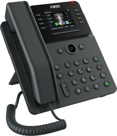 Телефон IP Fanvil V62G-Black 2xGE LAN, 12 SIP ліній, 21 DSS клавіш, VPN, SW Linux, PoE, 2.8" кольоровий дисплей, чорний - фото 1
