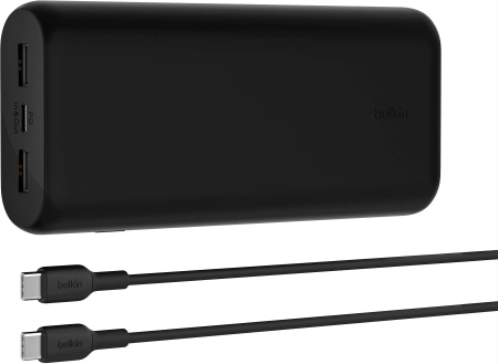 Belkin Акумулятор портативний літій-іонний Power Bank 20000мА·год, 20Вт, 2хUSB-A/USB-C, чорний - фото 8