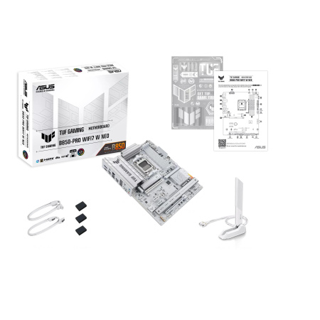 Материнcька плата ASUS TUF GAMING B850-PRO WIFI7 W NEO sAM5 B850 2xDDR5 M.2 HDMI DP Wi-Fi BT ATX білий - фото 8
