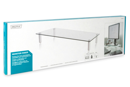 Підставка для монітора DIGITUS Universal glass monitor riser, до 20кг - фото 10