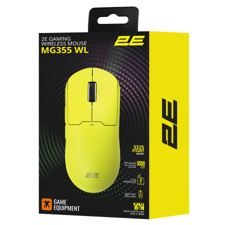 2E Gaming Миша MG355 WL, RGB, USB-A/WL, жовтий - фото 9
