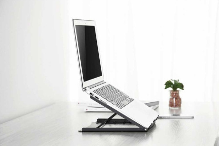 Підставка для ноутбука DIGITUS Mobile laptop stand, до 15'', чорна - фото 2