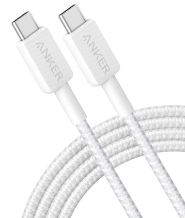 Кабель Anker 322 USB-C to USB-C - 1.8m Nylon White - фото 2