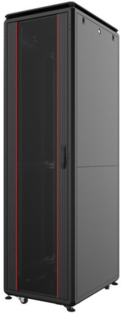 Шафа MIRSAN 19", 32U, GTV, скляні двері, 600x800 мм, максимально 2000 кг, чорна - фото 1