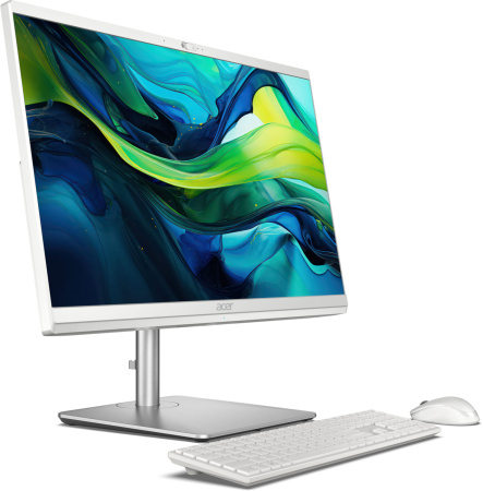 Acer Комп'ютер персональний моноблок Aspire C24-195ES 23.8" FHD Intel U7-155U, 16GB, F512GB, UMA, WiFi, кл+м, 3р, без ОС, сірий - фото 2